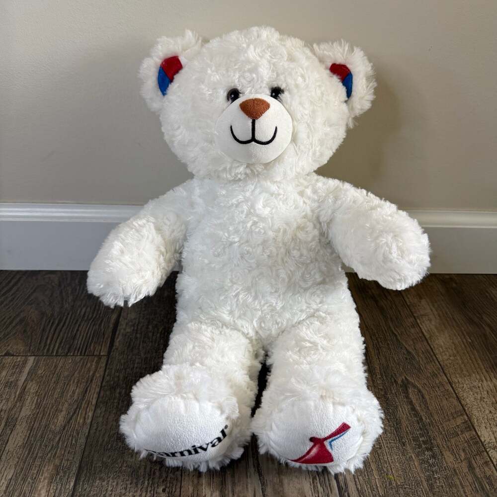 Build-A-Bear Workshop Carnival Cruise Line White Plush Teddy Bear